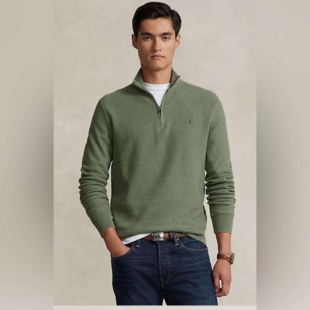 Mesh-Knit Cotton Quarter-Zip Sweater
Polo Ralph Lauren Small